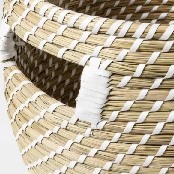 OPALHOUSE NWT Coiled straw round basket -large -12” - Picture 3 of 4